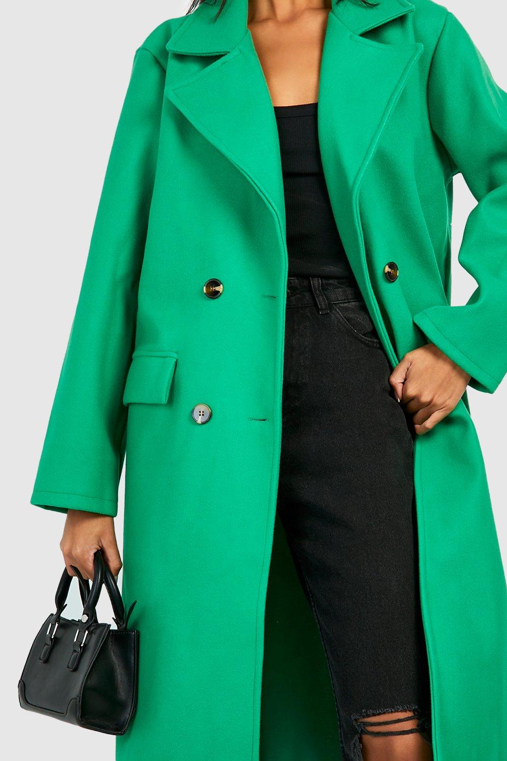 Bright green coat sale